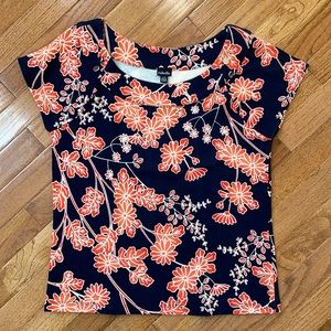 Navy and Orange Women’s top Size Large